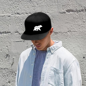 Gorras de Béisbol con Visera Plana Divertidas para Hombre y Mujer, Gorra de Béisbol Ajustable con Cierre a Presión, Negra - Product Image 2