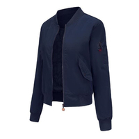 Blousons Bomber Imprimés en Satin Polyester Rose Vif pour Femmes, Personnalisables, Imperméables, avec Fermeture Éclair, en Nylon, Vente en Gros pour l'École