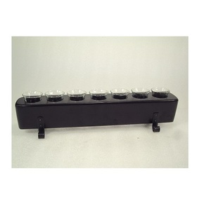 Support de lumière votive en verre en bois - Product Image 1