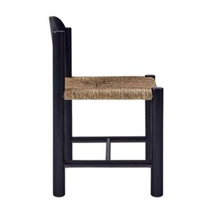 Ensembles de jardin en bois minimalistes, chaises de salle à manger modernes, meubles d'extérieur avec siège en jonc de mer solide, confortable et esthétique - Product Image 6