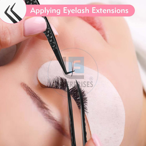 Pince à épiler professionnelle OEM 90 Nano Grip en acier inoxydable à pointe lisse de haute qualité 12 cm pour cils, précision, isolation volume en fibre noire - Product Image 4