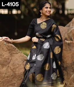 Индийская этническая одежда, причудливое Шелковое Сари банараси с красивой плетеной каймой с такой же блузкой, мягкое Шелковое Сари для женщин