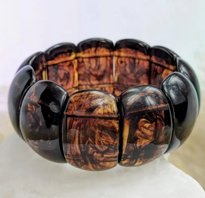 Bracelet en résine, bracelet en résine de bois multicolores pour femmes et filles, différentes tailles - Product Image 1