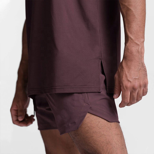 เสื้อยืดกีฬาผ้าฝ้ายโอเวอร์ไซส์สำหรับผู้ชายเสื้อฟุตบอลพิมพ์โลโก้แบบเรียบขายส่ง - Product Image 4