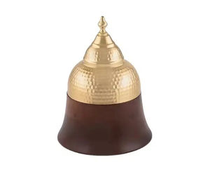 Olla caliente de acero inoxidable brillante con tapa martillada y soporte de madera único, la mejor opción para cocinar en casa y presentar comida de hotel - Product Image 2