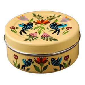 Artisan Enamel Print Stainless Steel <b>Storage</b> <b>Box</b> Durable Floral Design Container with Tight Sealing Lid & Elegant Finish - Product Image 5