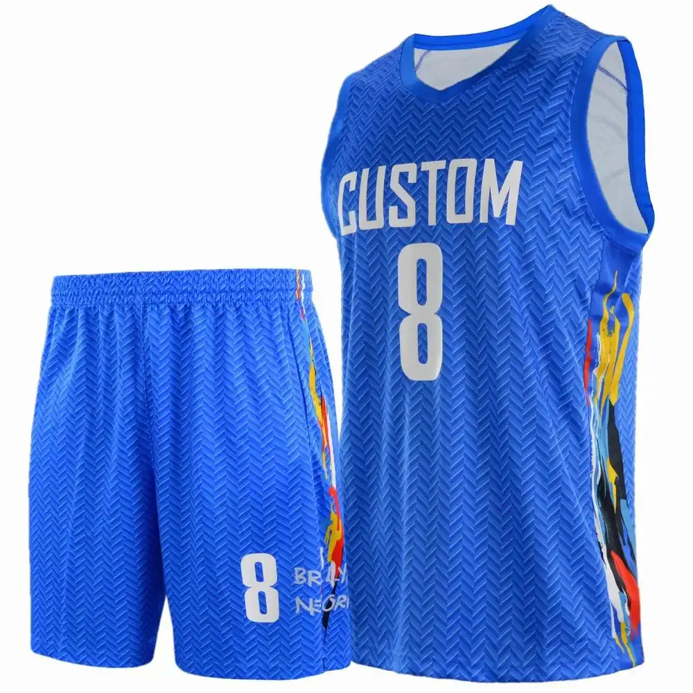 Hot sales basketball uniform durable competition jersey sets fashion mens basketball jersey set usa 2024