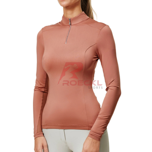 เสื้อขี่ม้าสำหรับผู้หญิงเสื้อออกกำลังกายผ้ายืดแบบมีสไตล์น้ำหนักเบาซับเหงื่อสวมใส่สบาย - Product Image 1