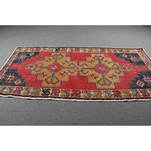 พรมวินเทจขนาด 4.1x8.5 ฟุต พรมตุรกี พรมลายสัตว์สีแดง - Product Image 3