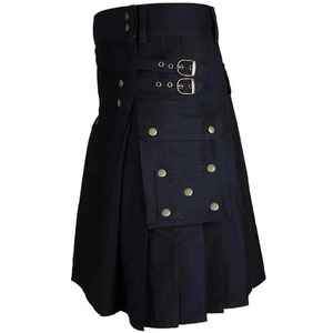 Kilt Utilitario de Tartán de Alta Calidad para Hombre con Correas de Cuero Híbridas Personalizadas, Color y Logotipo Personalizados, Servicio OEM - Product Image 4