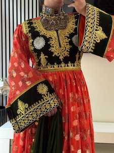 Nouvel arrivage de robes de soirée de mariage afghani pakistanaise pour femmes robes bohèmes brodées et lourdes en soie vintage - Product Image 4