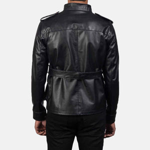 Veste Slim Fit en cuir personnalisée pour hommes, doublure chaude en cuir PU souple de haute qualité pour l'hiver, style décontracté - Product Image 3