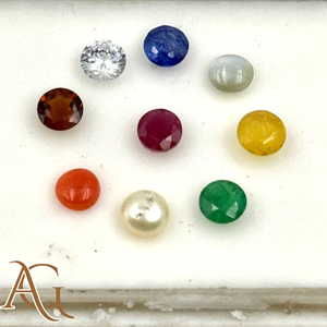 Navratan Certified Navratan Gemstone Set Round Cut AAA Quality Vedic Astrology <b>Stones</b> for jewelry making - Product Image 2