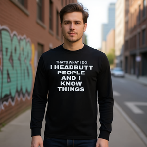 T-shirt à manches longues Lethwei « Je tape sur les gens et je sais des choses » – Catégorie de produits promotionnels - Product Image 3