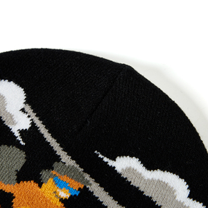 Custom Acrylic All Over <b>Print</b> Reversible Beanies Cap Graphic Jacquard Cuffless Ski Winter Slouchy <b>Hat</b> Beanie - Product Image 5