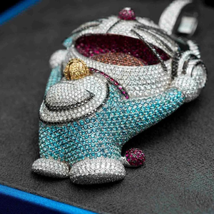 Colgante de acero inoxidable con forma de Doremon Chapado en plata de ley 925 sólida, estilo Hip Hop, joyería de moda para niños, piedra de diamante - Product Image 3