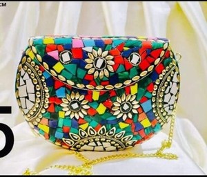 Bolso de mano de piedra y resina hecho a mano, monedero de noche, diseño único personalizado de la mejor calidad - Product Image 5