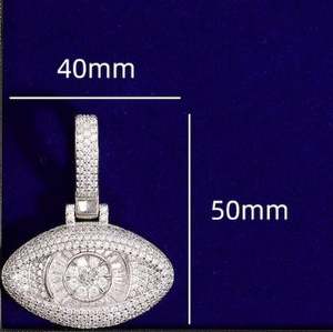 Colgante de diamante de circón helado, colgante de Hip Hop para hombre, colgante de ojo religioso chapado en oro y plata, joyería de rapero ostentosa - Product Image 4