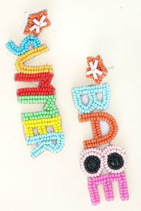 Pendientes colgantes de cuentas Fri-Yay Fun, joyería de moda, pendientes de cuentas, pendientes de lujo, pendientes de letras con cuentas de semillas de flores Fri-Yay - Product Image 5