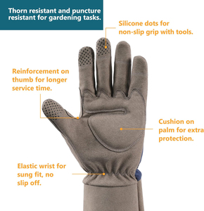 Guantes de jardinería de fábrica al por mayor con puño largo Guantelete transpirable Resistente a las espinas y resistente a los pinchazos para tareas de jardinería - Product Image 3