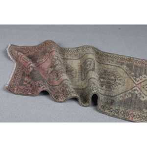 Vintage 1.9x3.9 ft Small Rug, Turkish Rug, <b>Brown</b> Patchwork Rug - Product Image 5