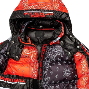 Venta al por mayor de fábrica, chaquetas acolchadas para hombre, chaqueta estampada por sublimación, chaqueta acolchada cálida a prueba de viento de poliéster teñido liso para hombre - Product Image 3