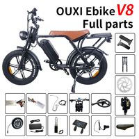 Vélo électrique Fat E Bike à double batterie Ouxi V8, moteur 500 watts (c80), contrôleur 48v V8-2, moyeu 750w, pneu 250w, Ouxi-v8-fatbike, câbles de roue arrière