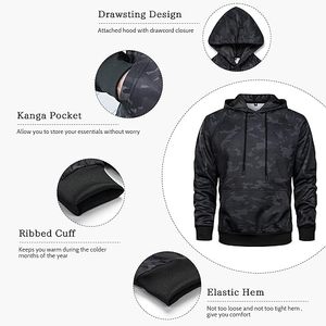 Sudadera con capucha de sublimación de algodón 100% de alta calidad para hombre, diseño personalizado, patrón sólido, ropa de calle de invierno con cuello con capucha - Product Image 6