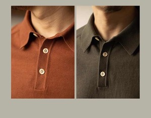Verano nuevo suéter de manga corta hombres POLO solapa negocios camisa delgada - Product Image 4
