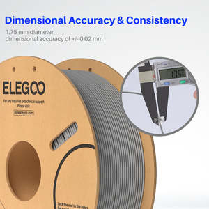 เส้นพลาสติกสำหรับเครื่องพิมพ์สามมิติ ELEGOO 1 กก. สี PLA ขนาด 1.75 มม. พร้อมบริการแปรรูป 17 ประเภท รวมถึง ABS PA PP PPS PEK ไนลอน POM และอื่นๆ - Product Image 6