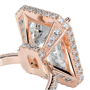 แหวนเพชรเพาะเลี้ยงในห้องปฏิบัติการ เพชรธรรมชาติทรงเหลี่ยม ทอง 14k 18k ชุบโรเดียมหรูหรา สำหรับผู้หญิง สี M Luxira - Product Image 3