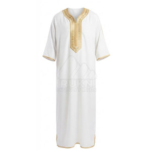 Modern Moroccan Jubba for <b>Men</b> Traditional Islamic Lightweight Breathable Cotton Casual Spring Elegant Design Comfortable Wearing - Product Image 4