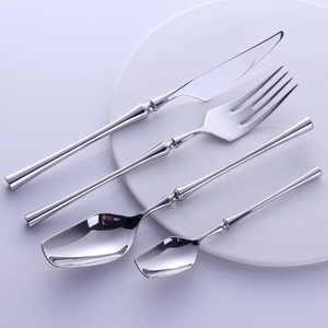 Unique <b>Grey</b> Color Stainless Steel Flatware <b>Set</b> Twist Handle Modern Design Mirror Polish Low Price Cutlery for Hotels Restaurants - Product Image 2