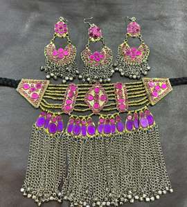 Haute qualité mariée Afghani Vintage ensembles de bijoux Style afghan Tribal Kuchi à la main couleur dorée ensemble de bijoux confortable - Product Image 2