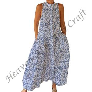 2026 <b>Women's</b> Block Printed Jumpsuit with Pockets Stylish O-Neck Casual Wear Boho Resort <b>Outfit</b> Summer Fashion <b>For</b> Spring/Summer - Product Image 2