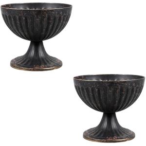 Juego rústico negro de 2 soportes de flores de metal Lo mejor para la decoración de Bodas de alta calidad con tamaños de 4,72x4,72x4,72 pulgadas - Product Image 1
