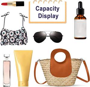 Sac fourre-tout en paille pour femmes grande capacité Shopping fourre-tout bohème sac à bandoulière voyage sac de plage avec doublure OEM - Product Image 4