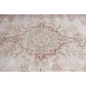 Alfombra Turca de 5.6x9.1 pies, Alfombra Grande Vintage, Alfombra de Lana con Puntos Blancos sobre Fondo Marrón - Product Image 5