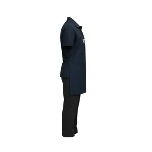 Navy Retail Uniform with Polo Shirt, Apron & <b>Black</b> <b>Pants</b> - Product Image 2