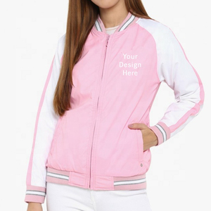 Hot Sale Cheap Price Windbreak Custom logo Varsity Jackets for Women Crew Neck Baseball <b>Coats</b> Letterman Jacket Woman - Product Image 5