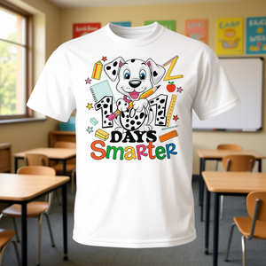 เสื้อยืดนักเรียนครูรูปสุนัขน่ารัก ฉลอง 101 วันแห่งความสุขที่โรงเรียนที่ฉลาดขึ้น เสื้อยืดนักเรียนครูรูปสุนัขน่ารักสำหรับโปรโมชั่น - Product Image 1