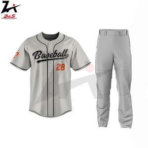 Wholesale Durable Comfortable Polyester Plain Breathable Button <b>Baseball</b> Jersey Sports Uniform Printed Customizable 300g Fabric - Product Image 4