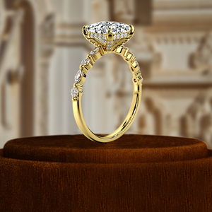 Anillo de Diamante Cultivado en Laboratorio con Corte Princesa de 1 Quilate, Anillo de Compromiso con Diamantes en Pavé, Anillo Delicado, Anillo de Propuesta de Matrimonio de Oro Blanco de 14k - Product Image 6