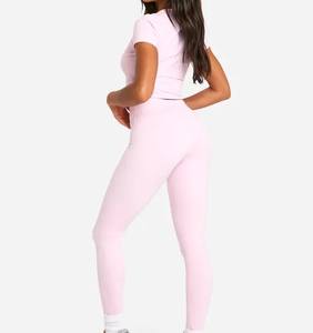 Leggings de mujer Diseño único para gimnasio y mallas de calle al aire libre Logotipo personalizado y totalmente personalizado Elástico sin costuras - Product Image 2