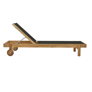 Tumbona de madera de teca para jardín exterior con tela Batyline-Aleta - Product Image 2