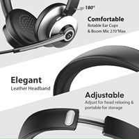 Auriculares Inalámbricos de Oficina de Alta Calidad BT-782, Auriculares Inalámbricos Dobles con Cancelación de Ruido Ai