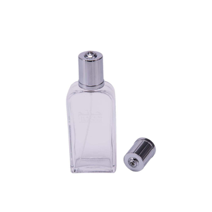 Metal Perfume Bottle 50ml <b>Pump</b> Sprayer with <b>Black</b> Cap - Product Image 1