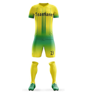 Uniformes de Fútbol Personalizados para Hombre, 100% Poliéster, Diseño Sólido con Logotipo del Equipo en Camisetas y Pantalones Cortos, Estilo Casual - Product Image 4