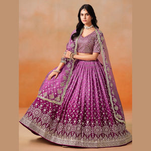 Elégant Bollywood Bridal Style Semi-Cousu Lehenga pour Femme Hiver Prêt-à-Porter Entièrement Cousu Blouse Choli - Product Image 1