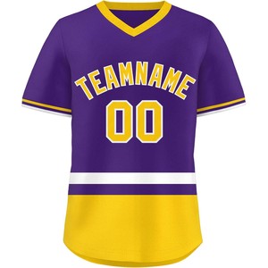 Maillot de Baseball série Pro personnalisé maille col en V jeunesse chemise de Softball tissu sublimé matériel sergé broderie USA séchage rapide - Product Image 2